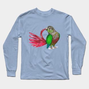 Preening green-cheeked conure Long Sleeve T-Shirt